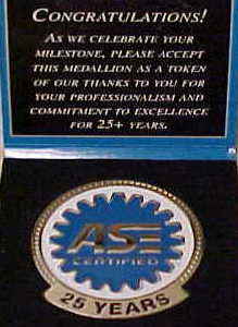 25 year ase medalian