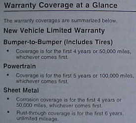 factory warranty coverage