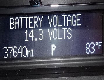 Cadillac battery volts reading
