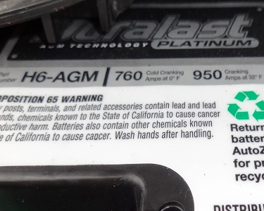 DuraLast H6-AGM replacement battery