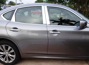 Infiniti Sedan with chrome pillar kit