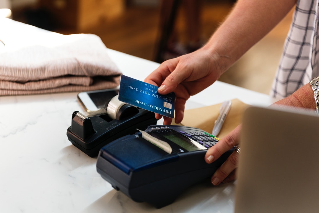 credit card and machine