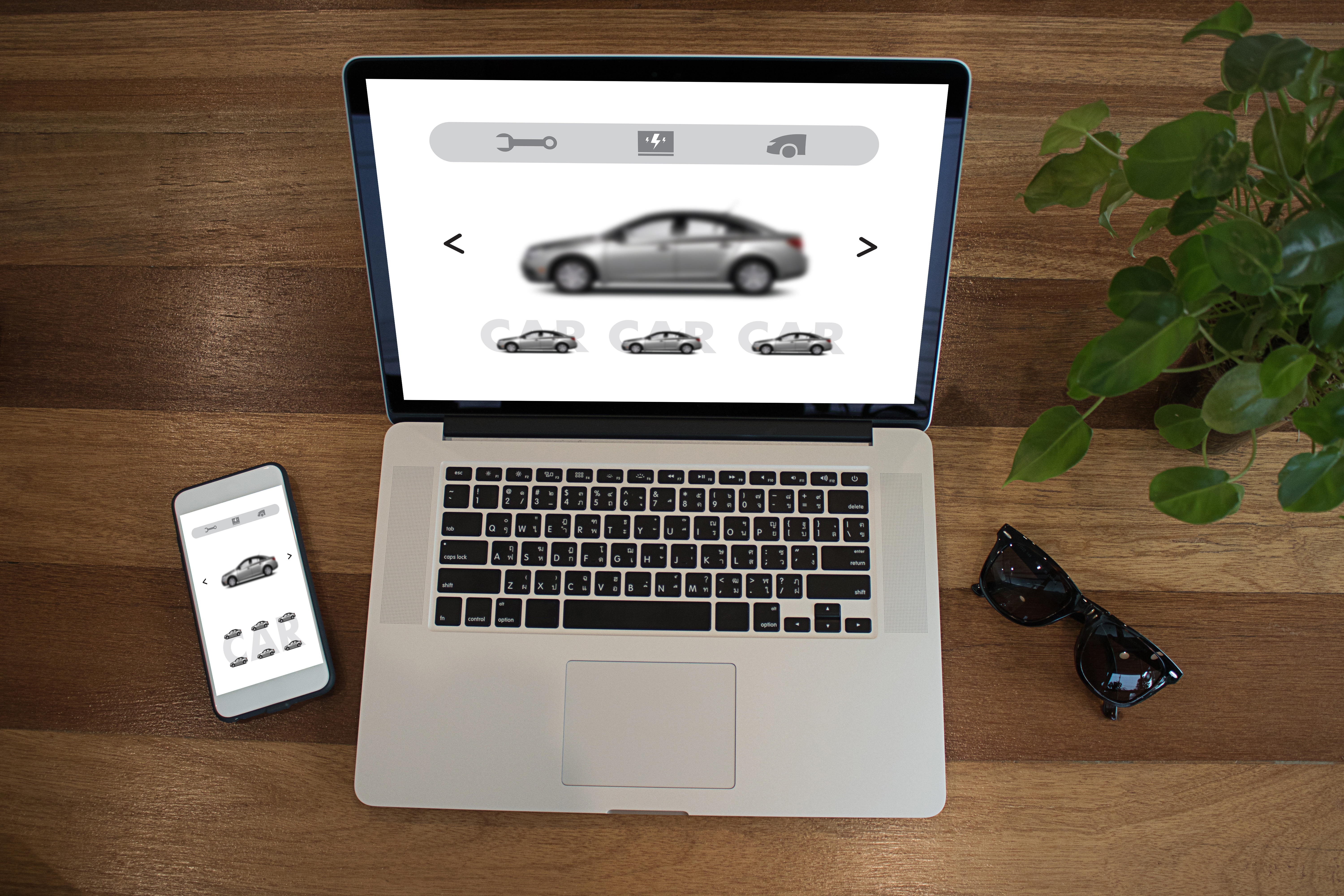 automotive blog on laptop