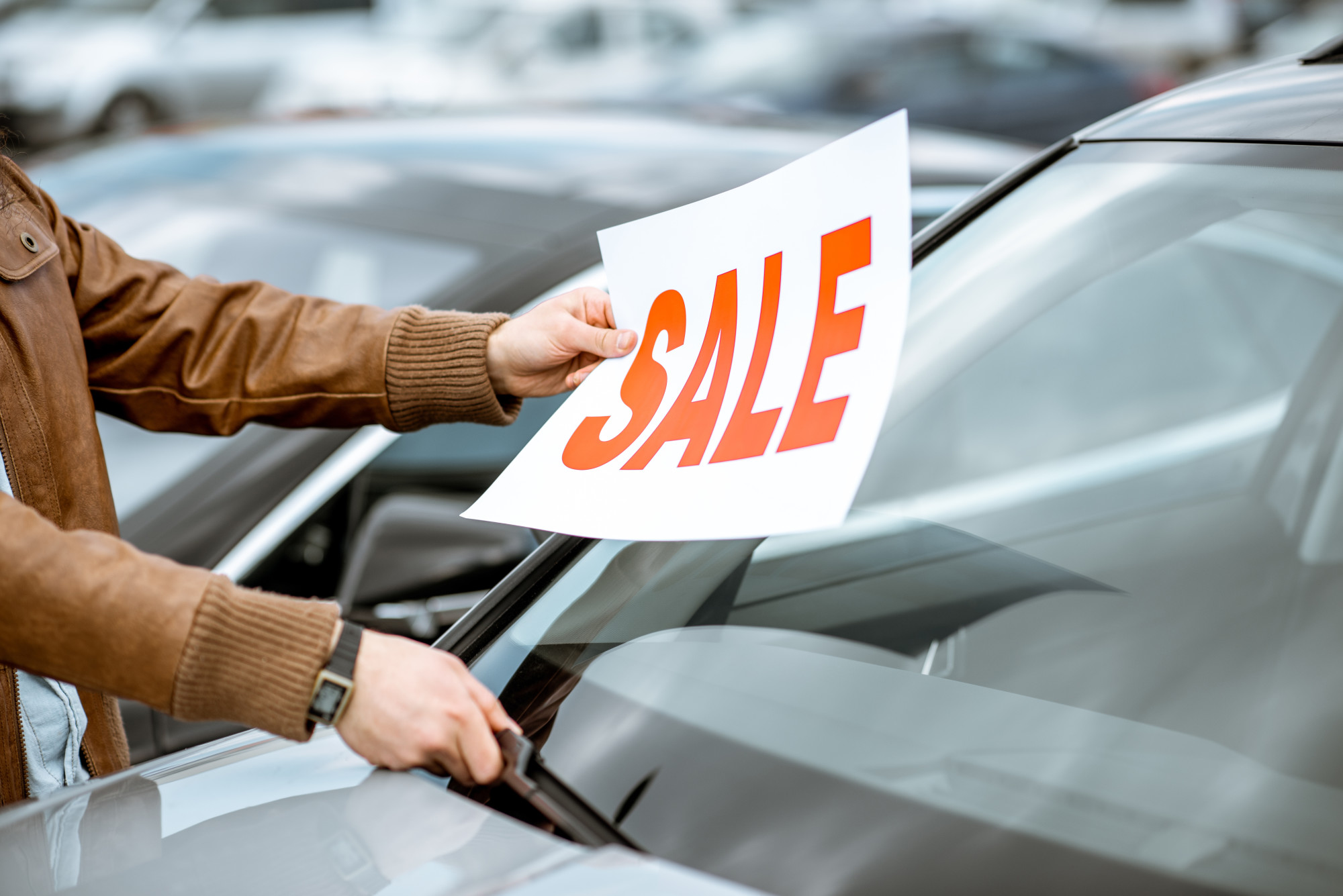 sale sign on car