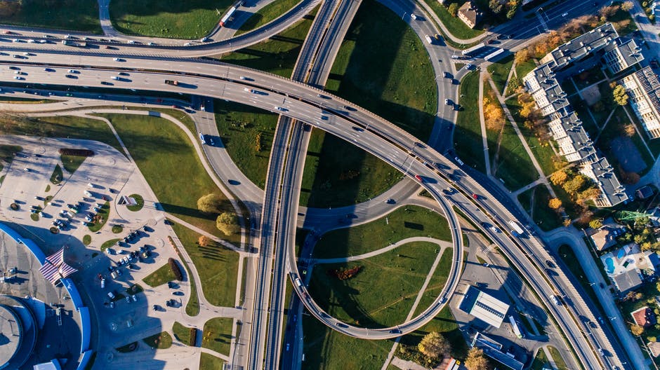 Overhead View of Cars on the Interstate